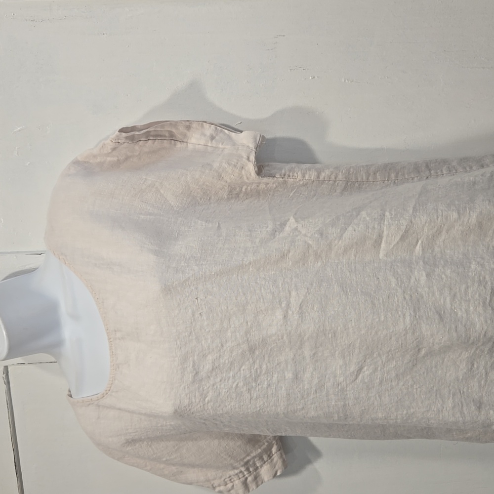 TERZO MILLENNIO 100% LINEN HI LOW TUNIC.  SIZE LARGE.   #7601 - Picture 3 of 10